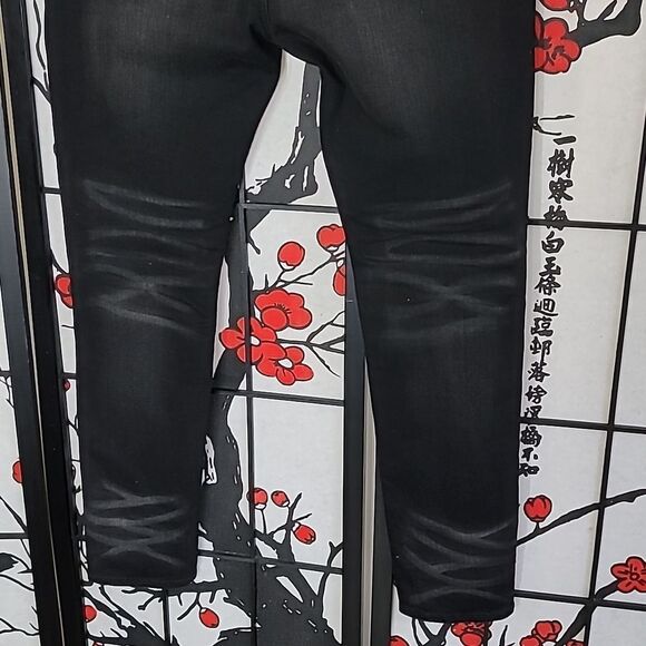 Amiri Black Distressed Bandana Denim Panelled Skinny Jeans Size 41 - Picture 7 of 11